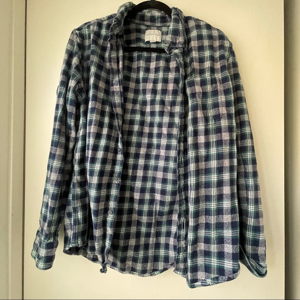 Blue & Green Plaid Flannel